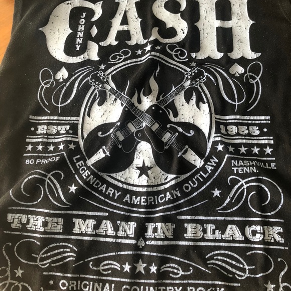 Johnny Cash The Man In Black Muscle T Shirt Sz L - Picture 4 of 4